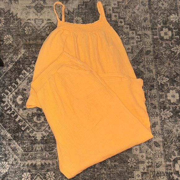 Joyspun Orange Textured Top & wide leg capri set - Picture 1 of 2